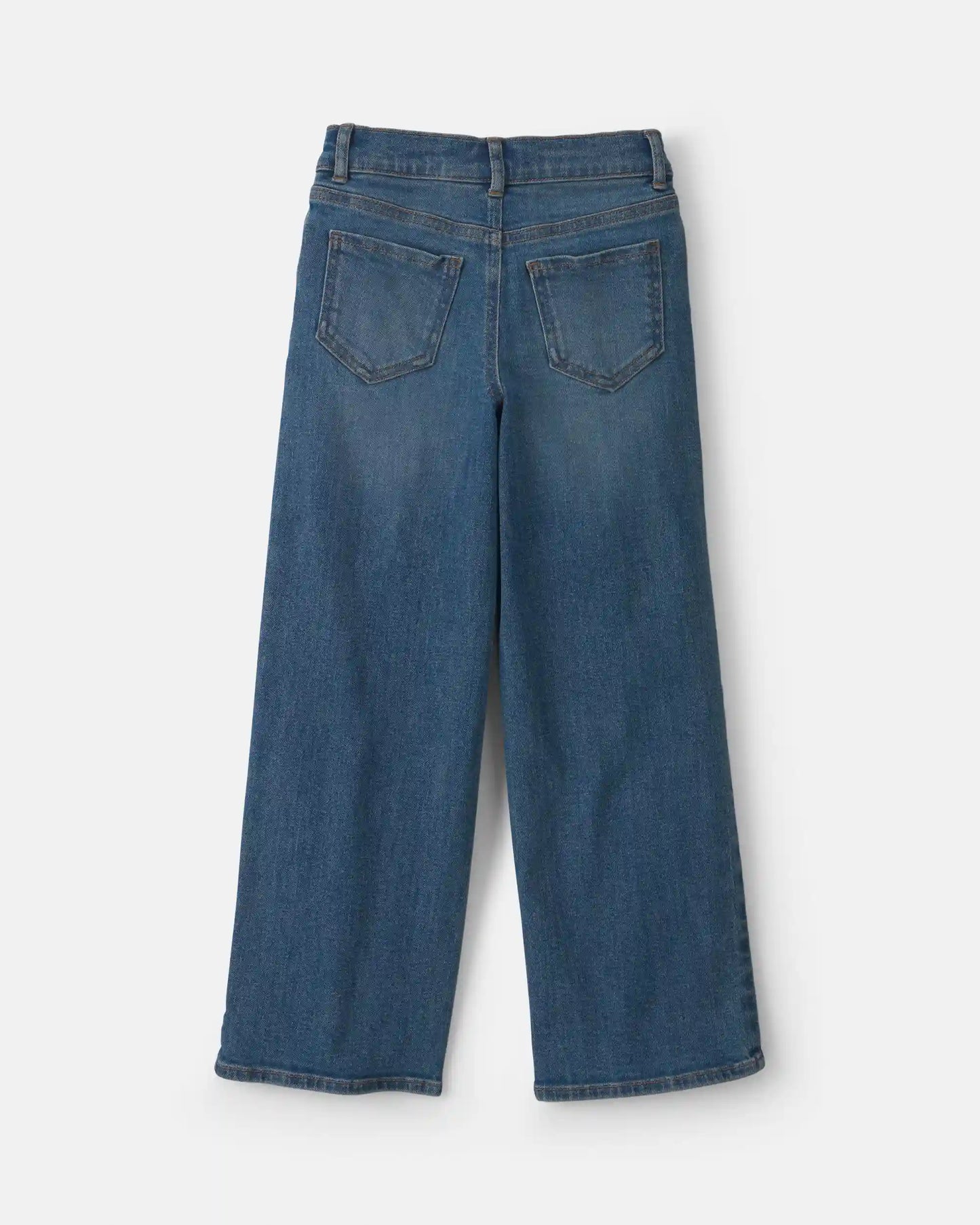 Girls Denim Wide-Leg Jeans - Medium Wash
