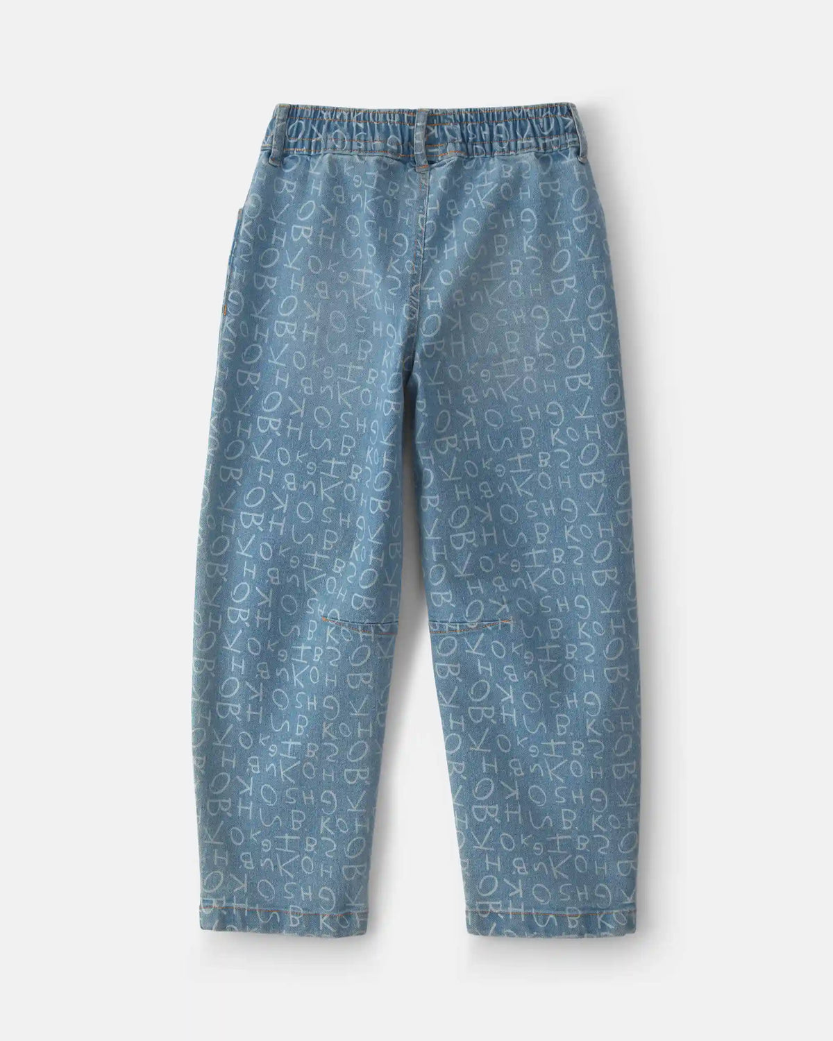 Girls Alphabet Denim Barrel Jeans - Light Wash