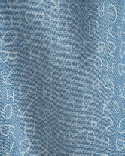 Girls Alphabet Denim Barrel Jeans - Light Wash