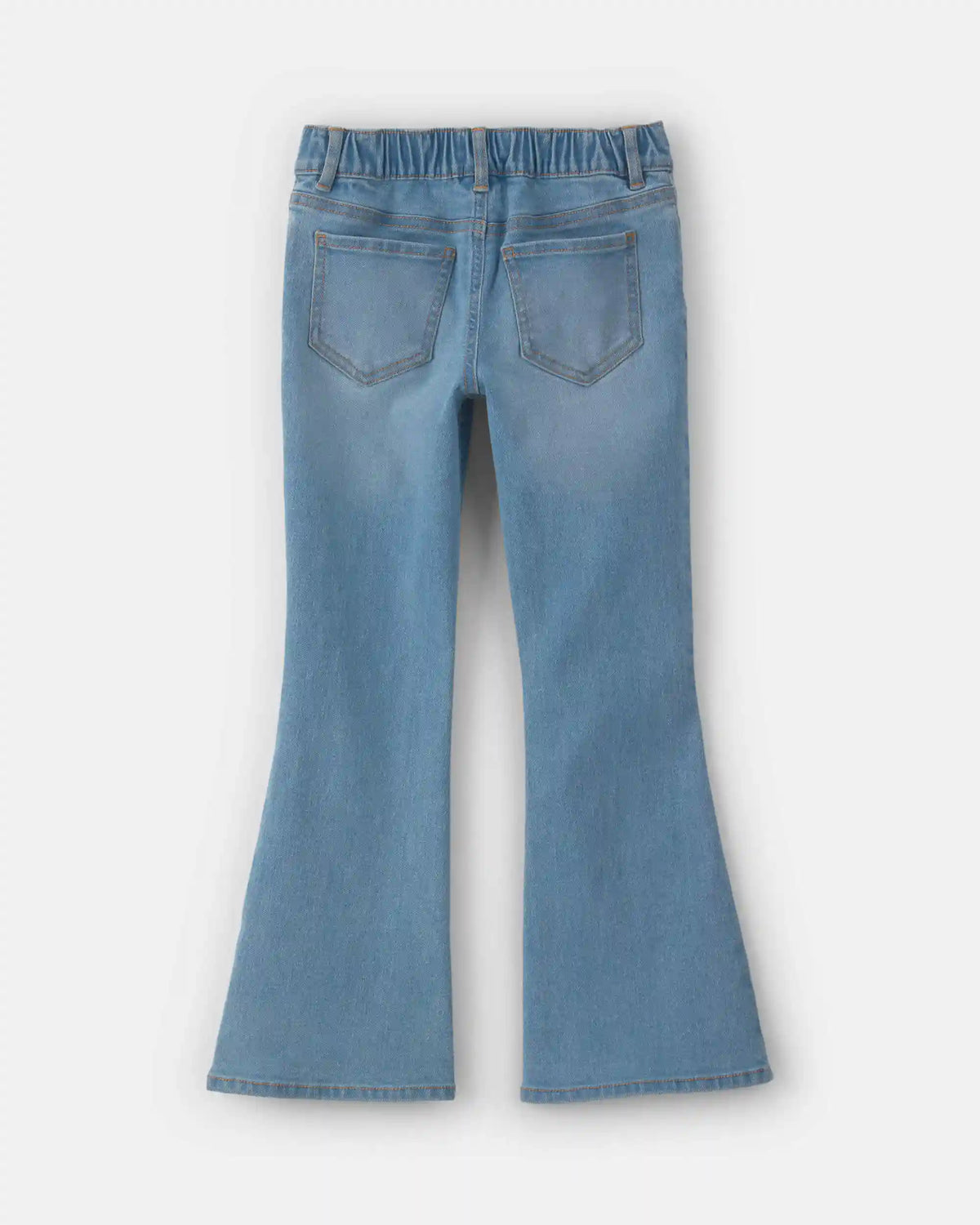Girls Floral Denim Flare Jeans - Light Wash