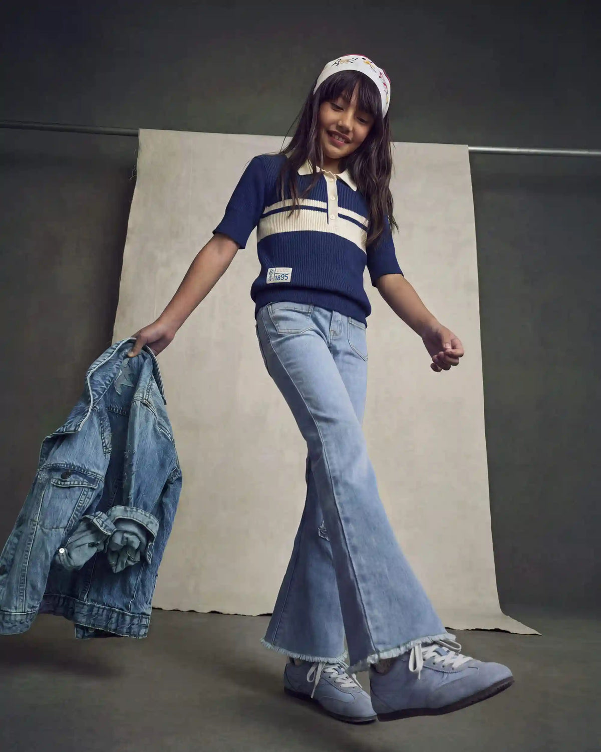 Girls Denim Flare Jeans - Light Wash