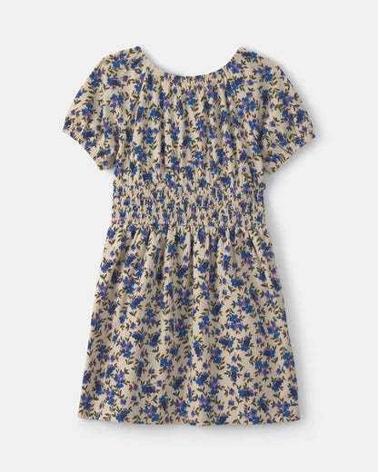 Girls Floral Short-Sleeve Dress