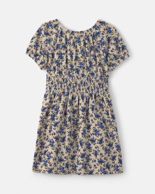 Girls Floral Short-Sleeve Dress