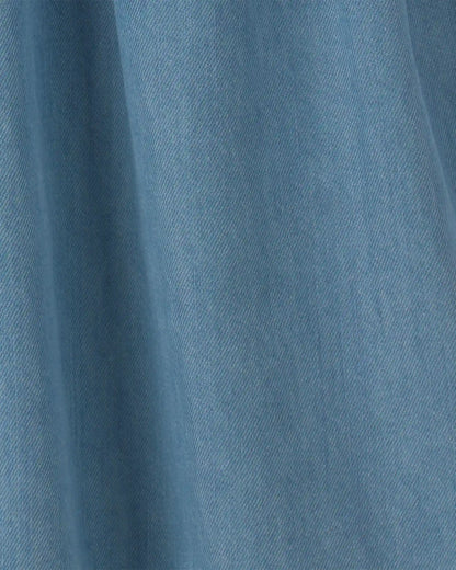 Girls Denim Short-Sleeve Dress - Indigo