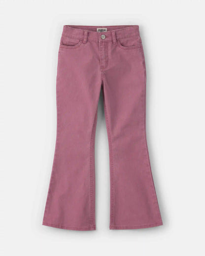 Girls Twill Flare Pants - Purple