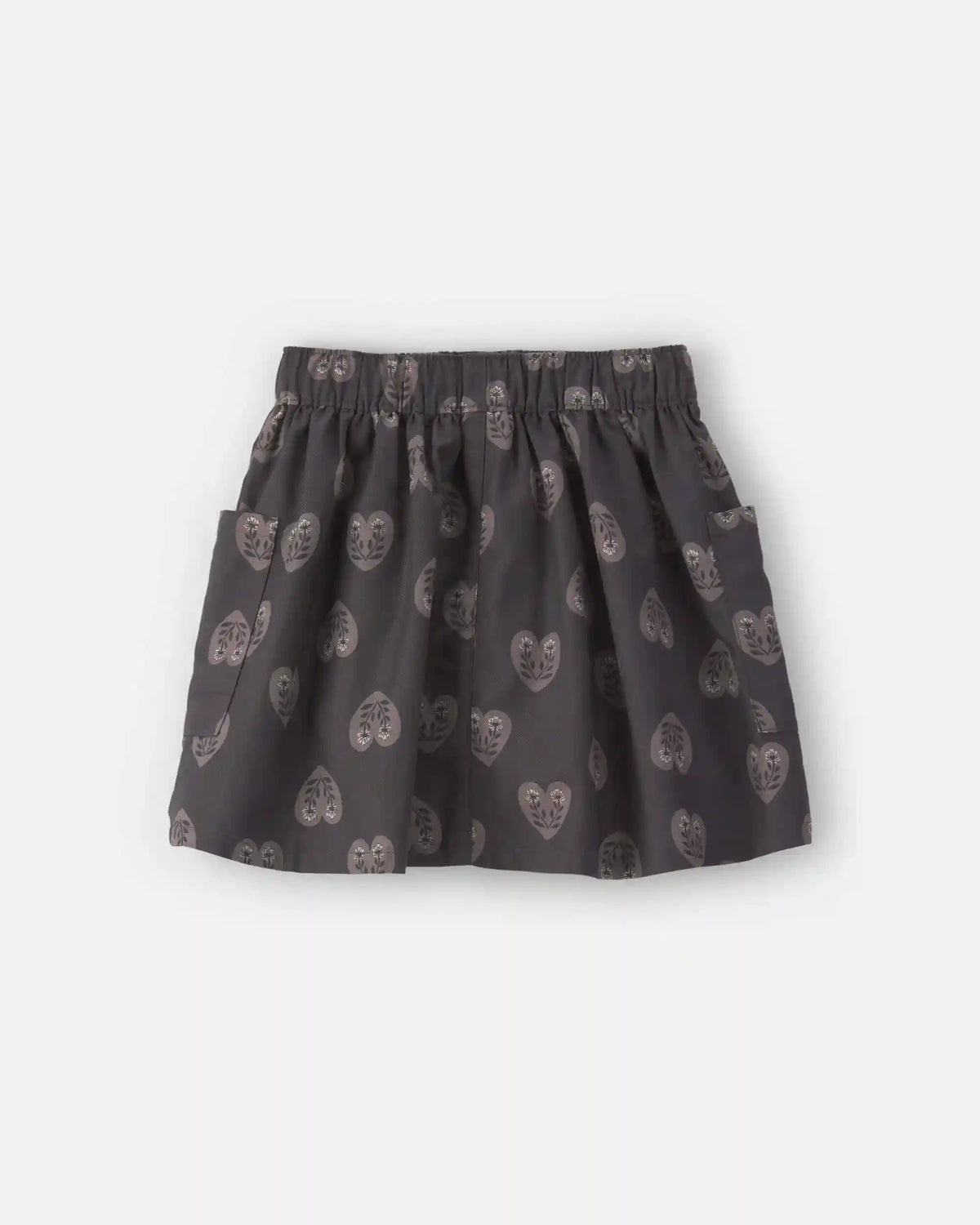 Girls Heart Twill Skirt - Black