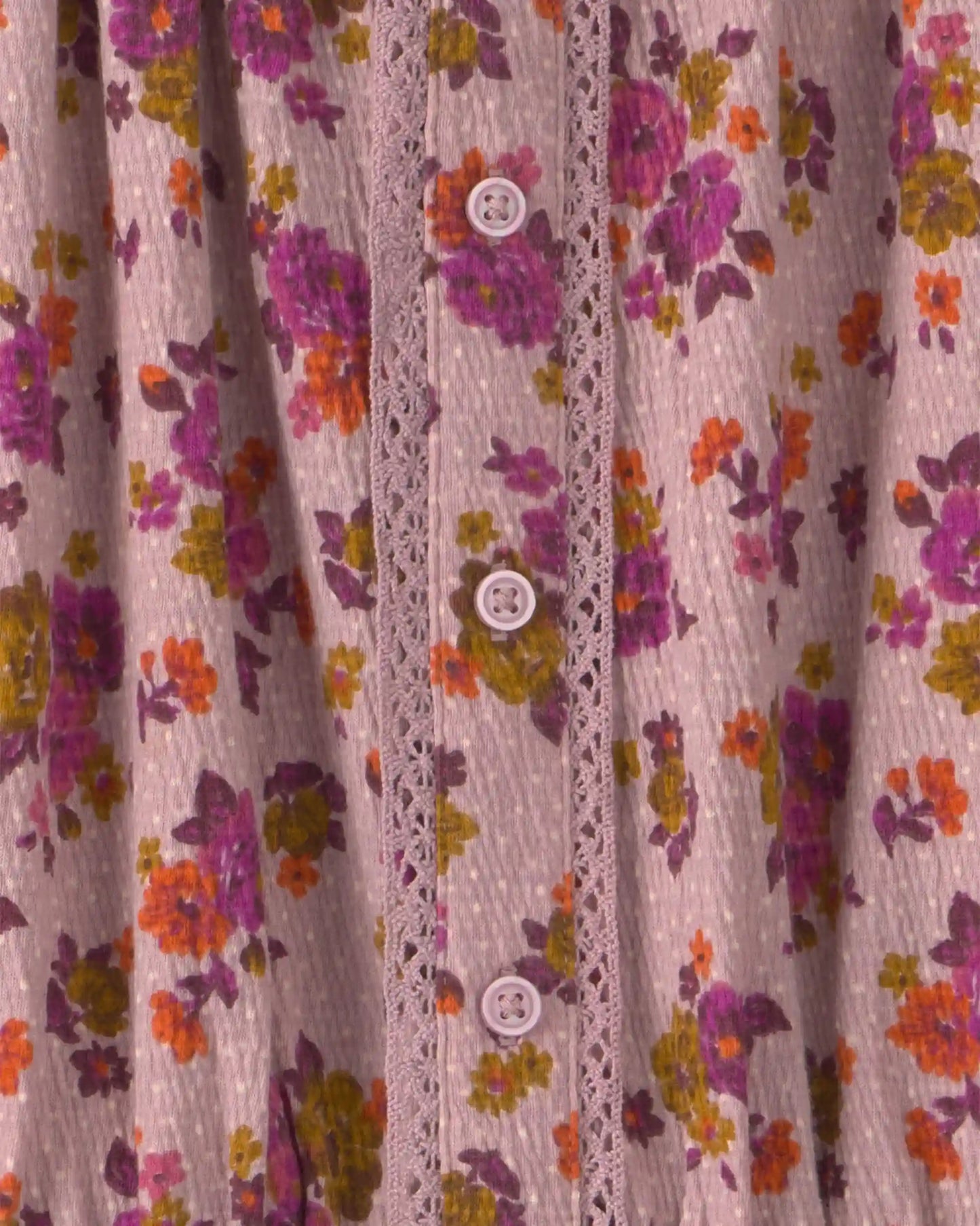 Girls Floral Long-Sleeve Top - Pink