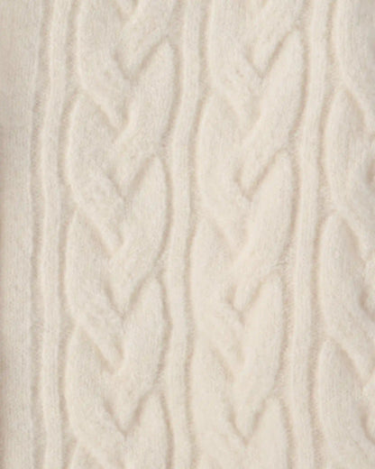 Girls Cable Knit Cardigan Sweater - Cream