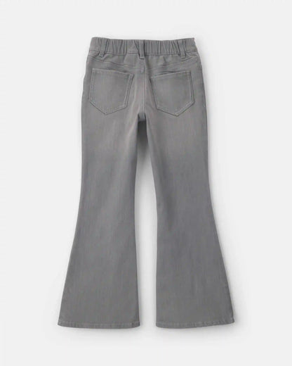 Girls Shine Denim Flare Jeans - Light Wash