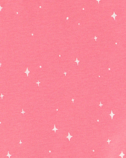 Girls 4-Piece Unicorn 100% Cotton Snug Fit Pajama Set - Coral/Pink