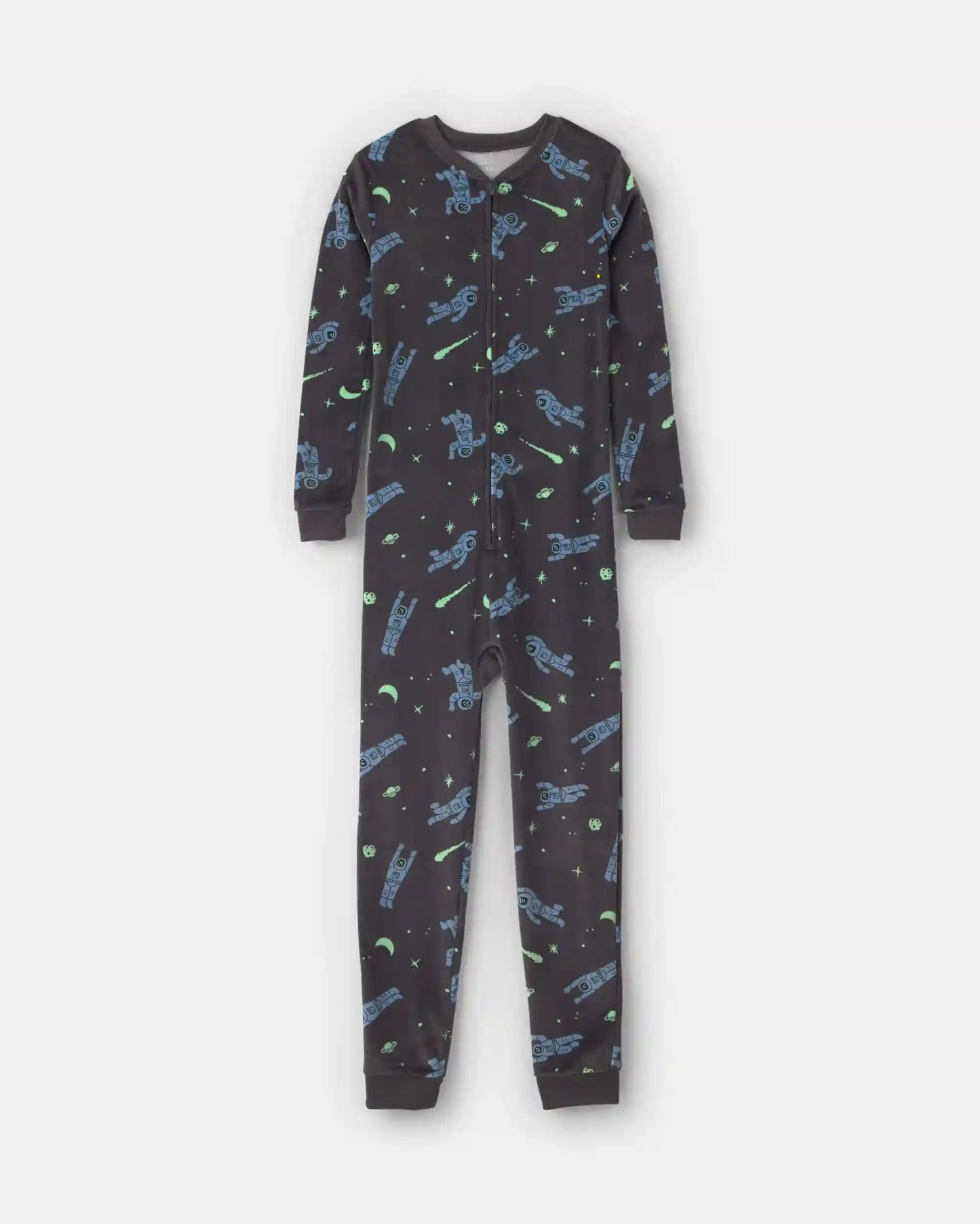 Boys 1-Piece Star Space DreamPlush Snug Fit Pajama - Black