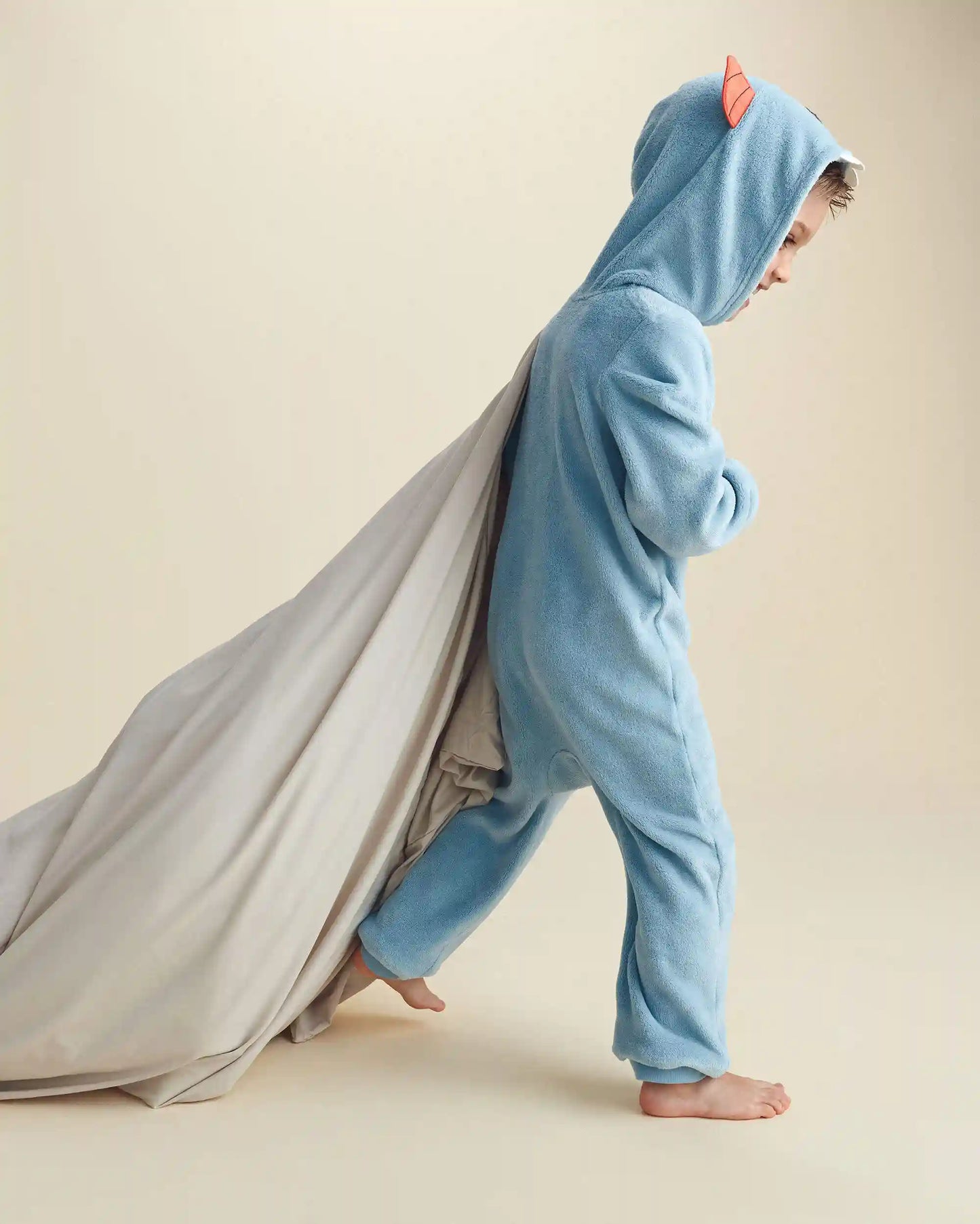 Boys 1-Piece Monster Halloween Fleece Pajama Costume - Blue