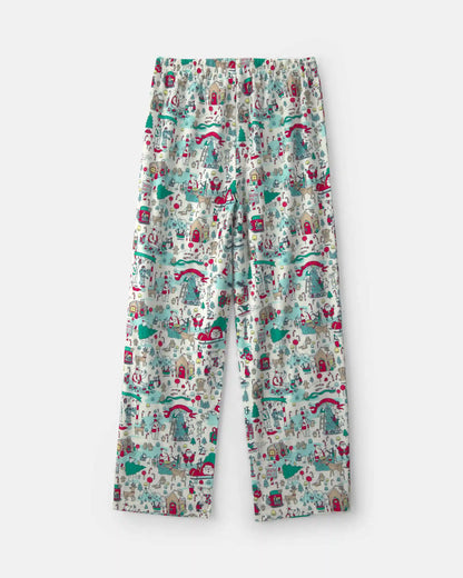 Kids Christmas Scavenger Hunt Fleece Loose Fit Pajama Bottoms