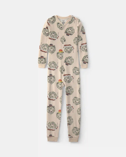 Boys 1-Piece Bears DreamPlush Snug Fit Pajama - Tan