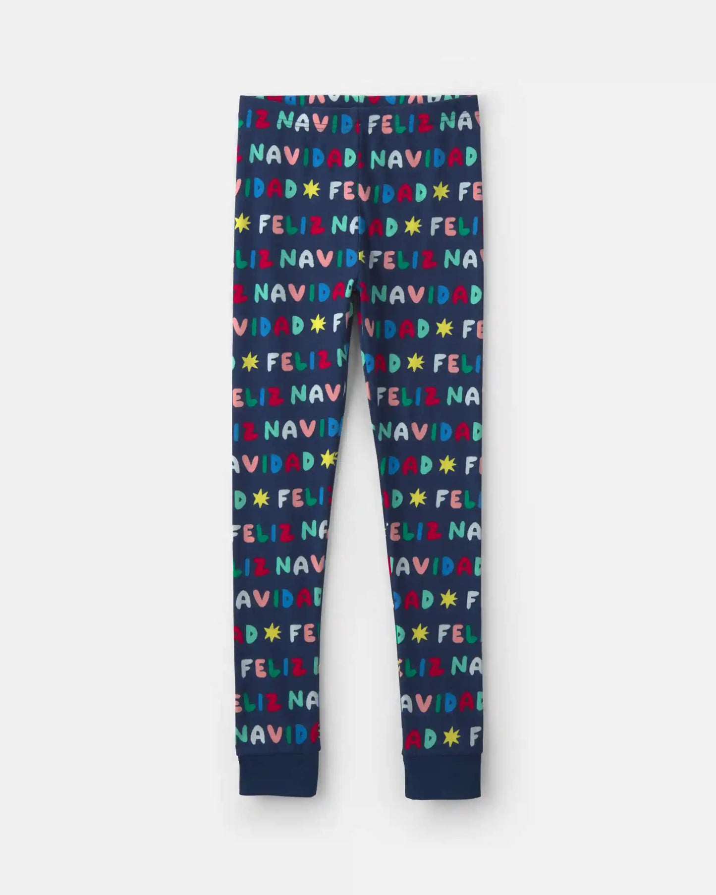 Kids 2-Piece 'Feliz Navidad' Christmas 100% Cotton Snug Fit Pajama Set - Navy Blue