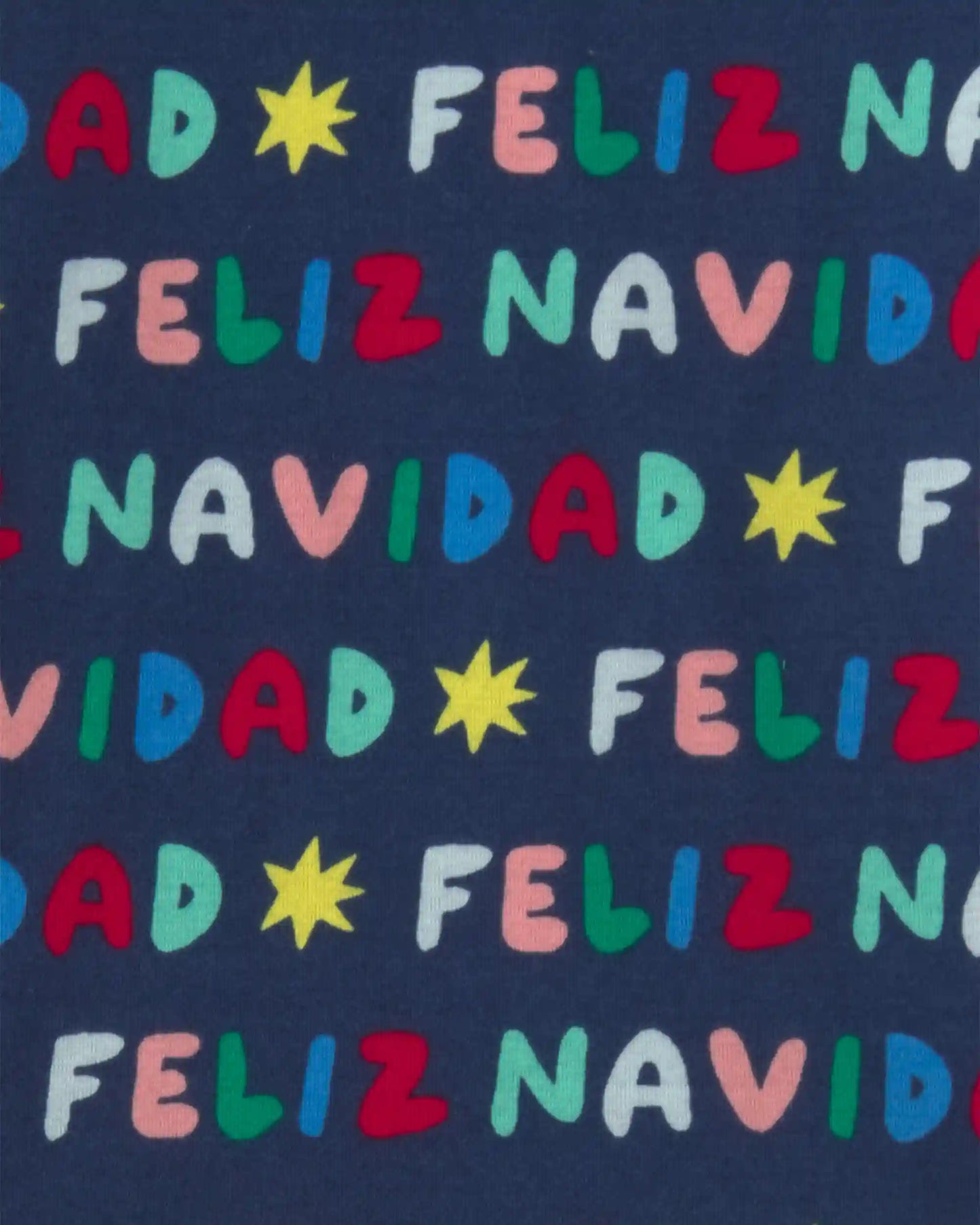 Kids 2-Piece 'Feliz Navidad' Christmas 100% Cotton Snug Fit Pajama Set - Navy Blue