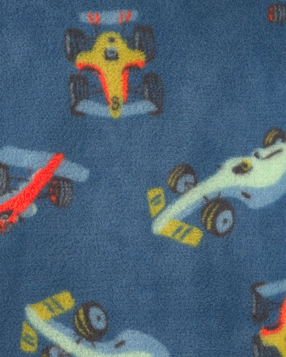 Boys Racecar Fleece Loose Fit Pajama Hoodie - Navy Blue