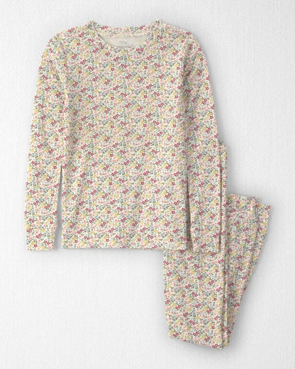 Girls 2-Piece Organic Cotton Pajamas in Floral