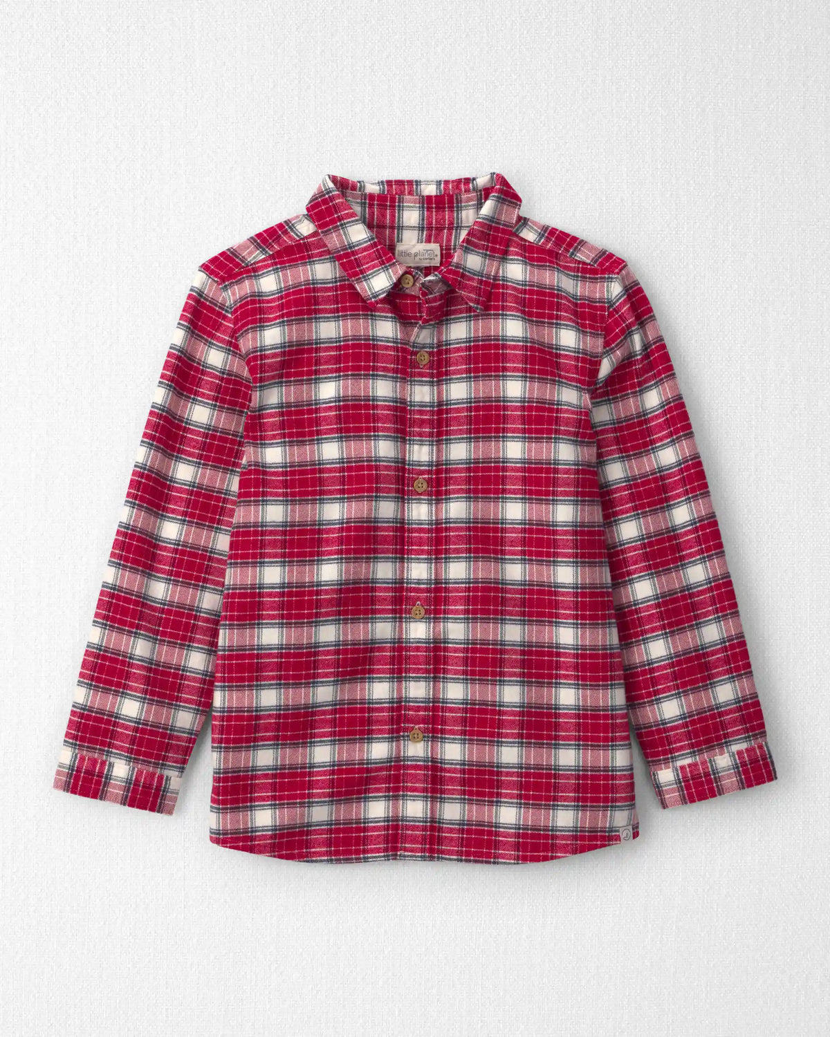 Boys Organic Cotton Flannel Button-Down Shirt
