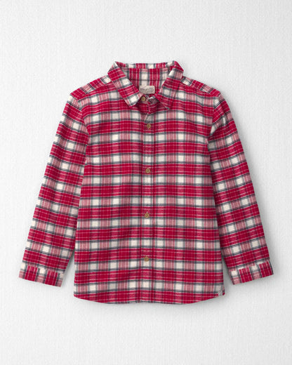 Boys Organic Cotton Flannel Button-Down Shirt