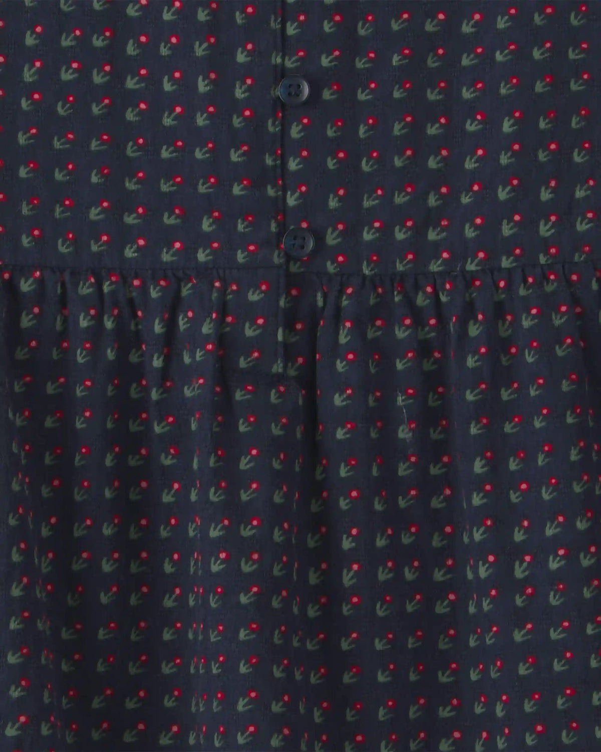 Girls Organic Cotton Dobby Dress in Navy Floral