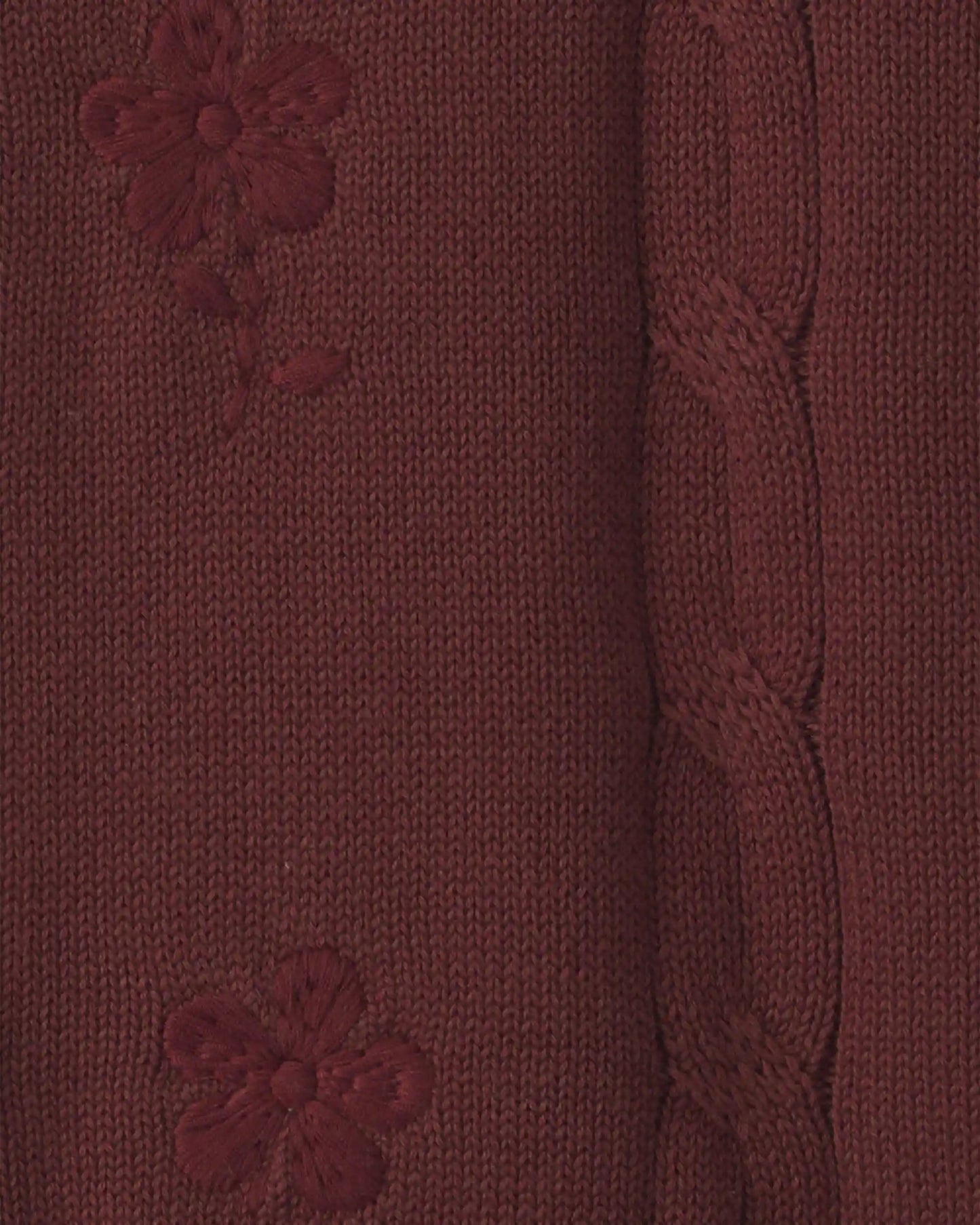 Girls Organic Cotton Sweater Knit Embroidered Cardigan