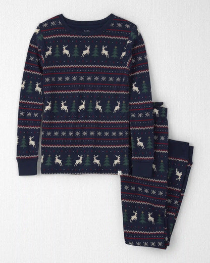 Kids 2-Piece Organic Cotton Fair Isle Pajamas