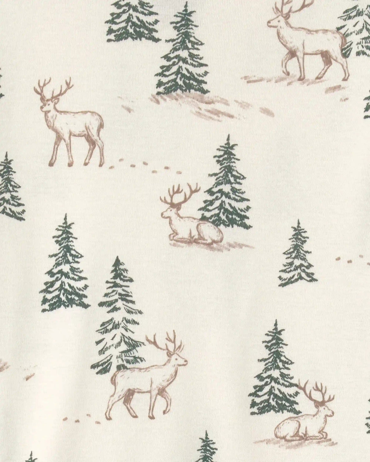 Kids 2-Piece Organic Cotton Pajamas in Reindeer Forest