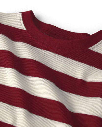Kids 2-Piece Organic Cotton Ribbed Pajamas in Stripes