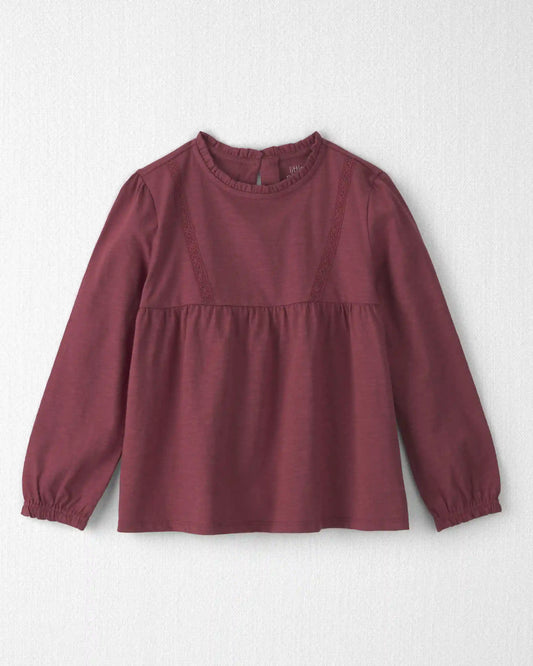 Girls Organic Cotton Peplum Top