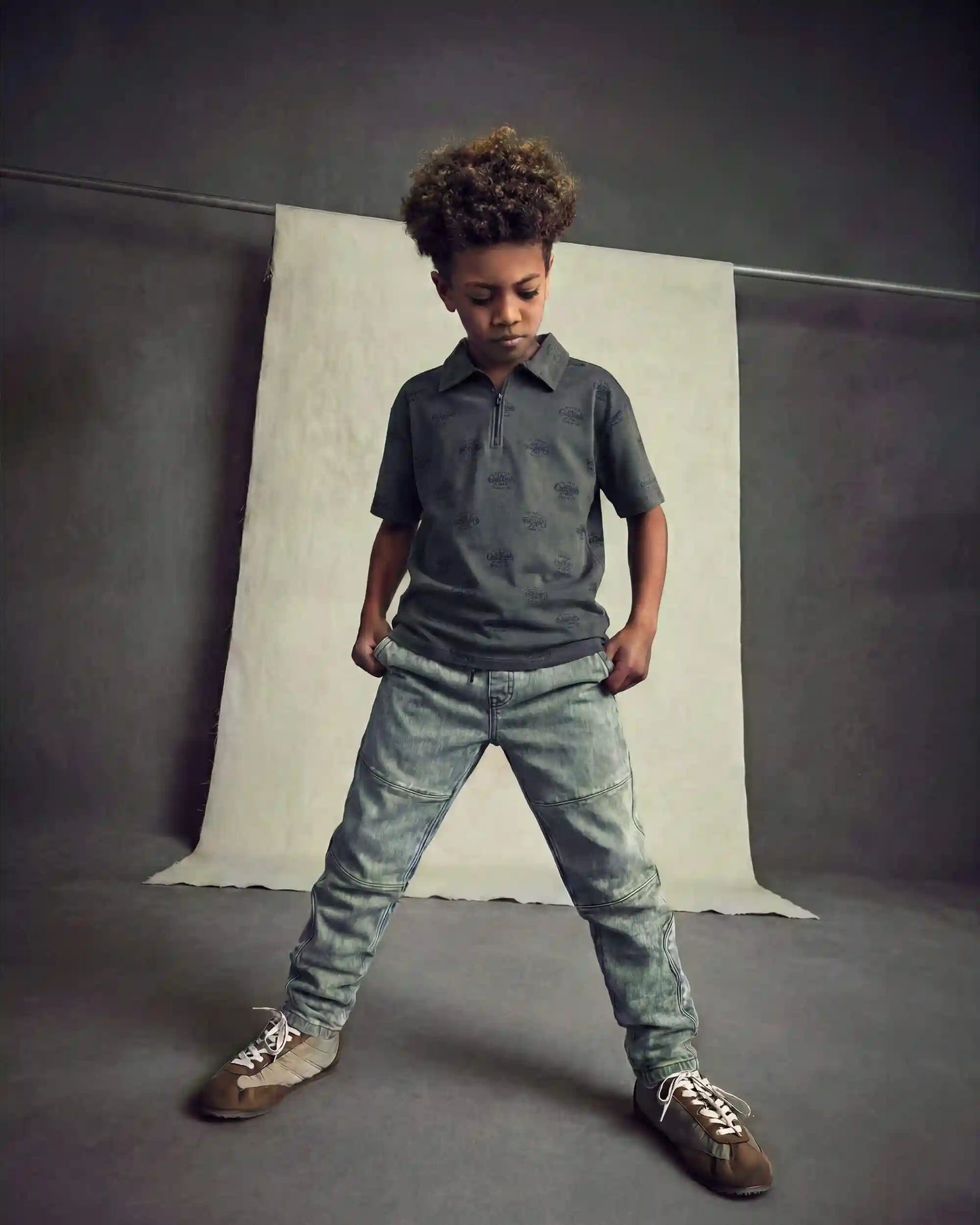 Boys Logo Polo Shirt - Grey