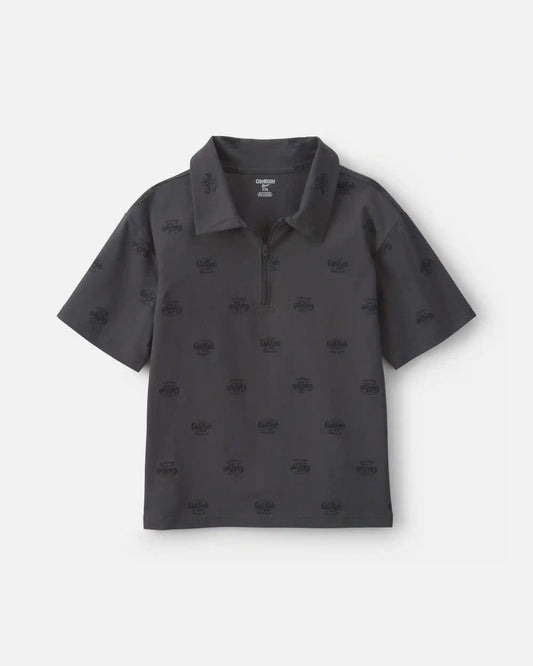 Boys Logo Polo Shirt - Grey