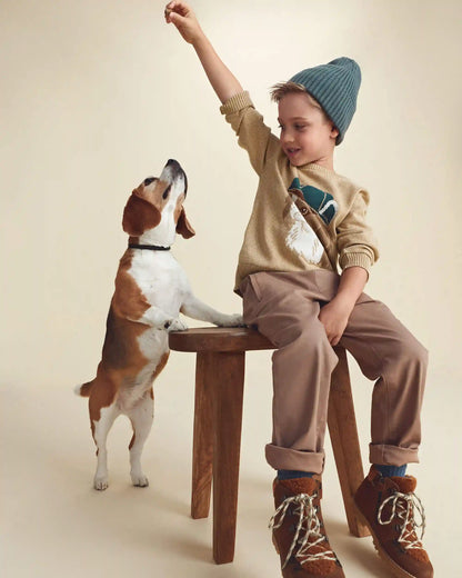 Boys Twill Pants - Brown