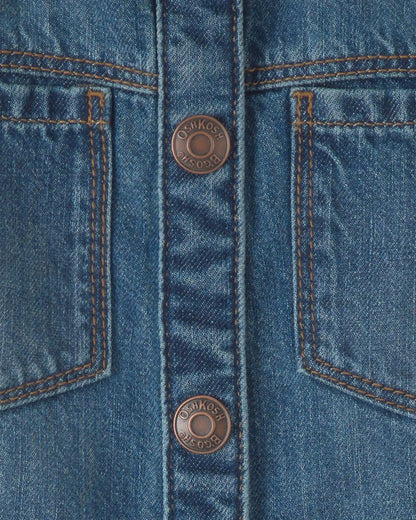 Girls Denim Long-Sleeve Top - Medium Wash