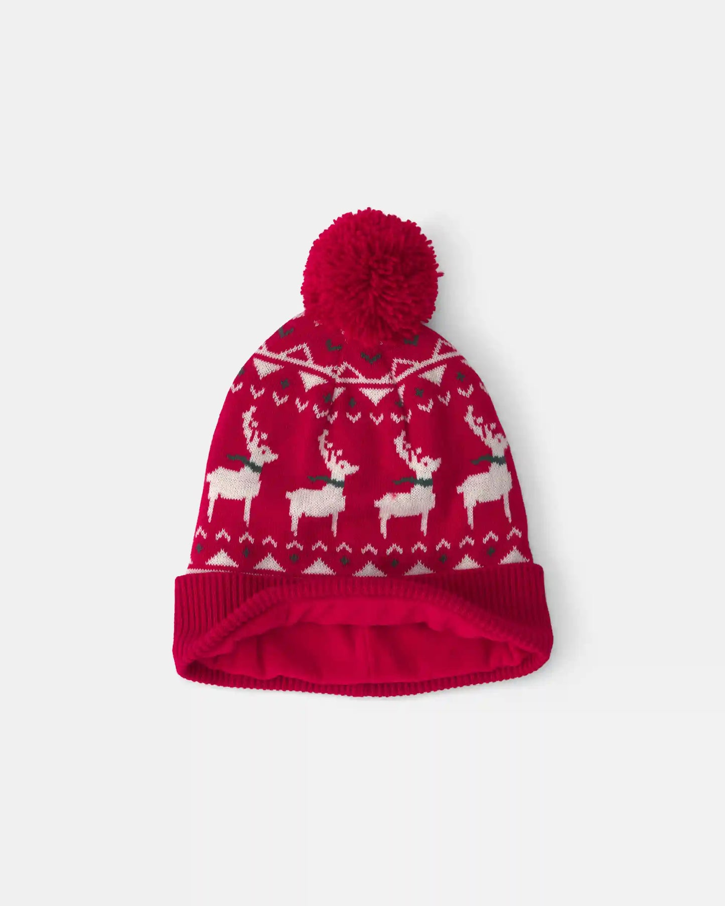 Kids 2-Piece Fair Isle Christmas Beanie & Glove Set - Red