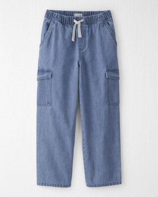 Kids Organic Cotton Denim Cargo Pants