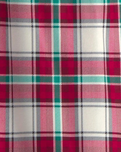 Adult Christmas Plaid Fleece Loose Fit Pajama Bottoms - Red/Green