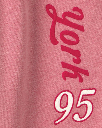 Girls 'New York' French Terry Joggers - Pink/Red