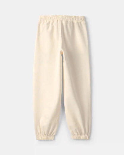 Girls '95' Floral French Terry Joggers - Cream