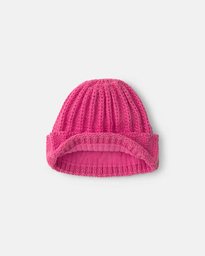 Girls Ribbed Beanie - Pink