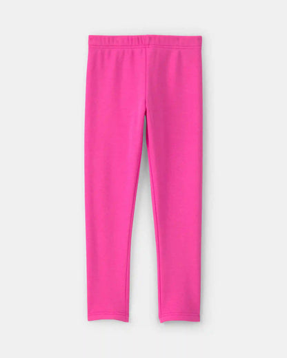 Girls Fleece Pull-On Stretch Leggings - Pink