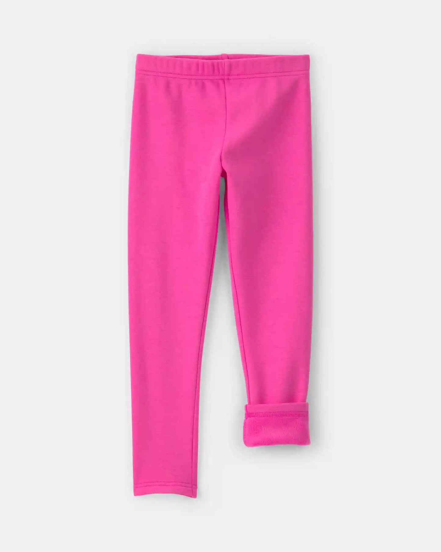 Girls Fleece Pull-On Stretch Leggings - Pink
