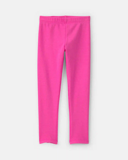 Girls Fleece Pull-On Stretch Leggings - Pink