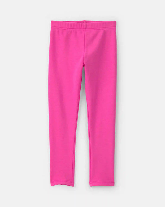 Girls Fleece Pull-On Stretch Leggings - Pink