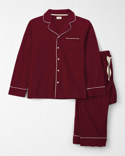 Adult 2-Piece Organic Cotton Coat Style Pajamas