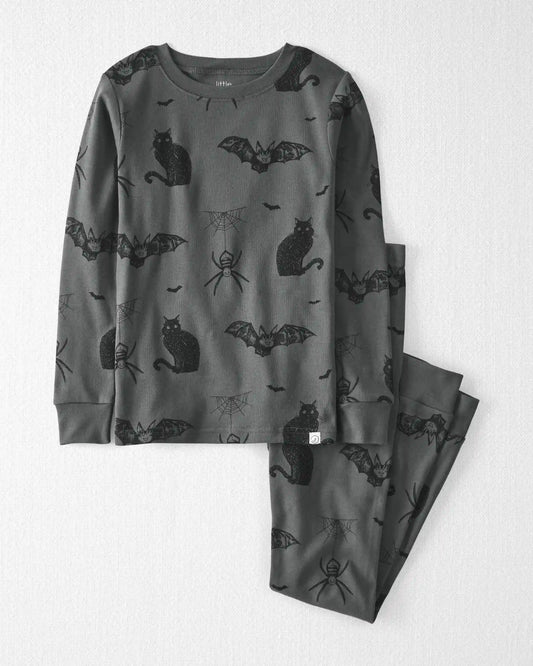 Kids 2-Piece Organic Cotton Pajamas in Spooky Creatures