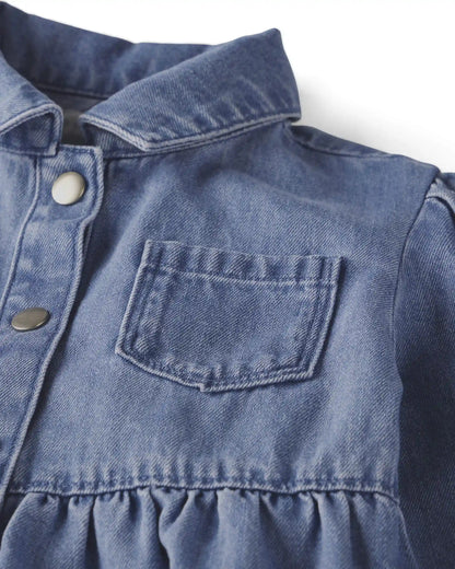 Girls Organic Cotton Denim Dress