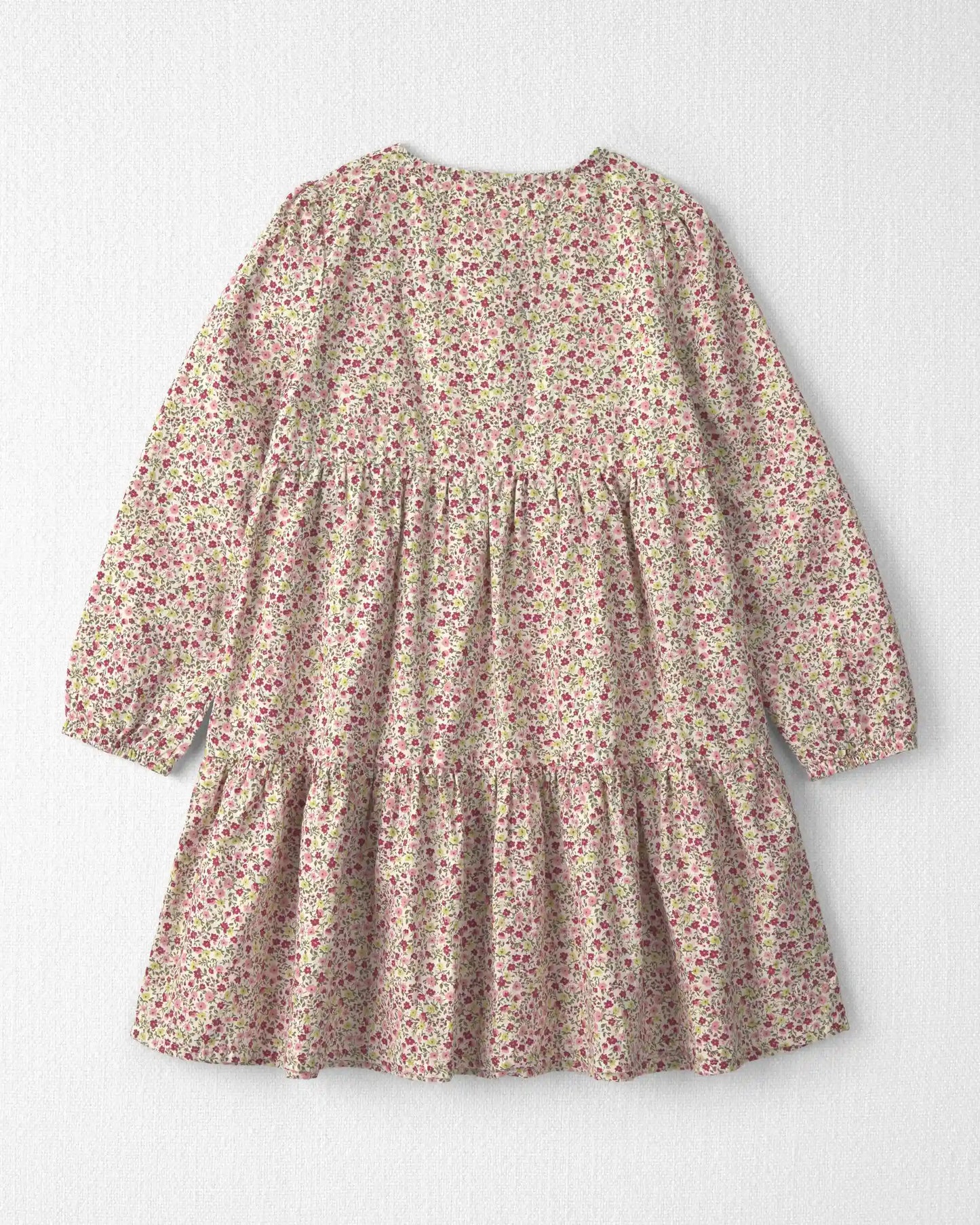 Girls Organic Cotton Dobby Dress in Floral