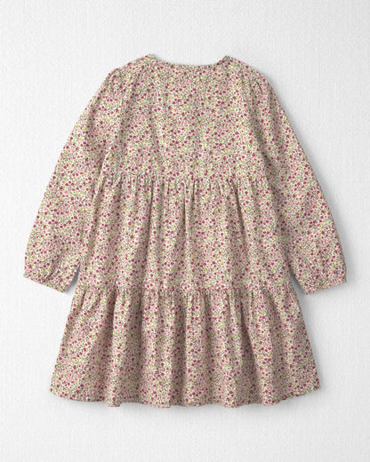 Girls Organic Cotton Dobby Dress in Floral