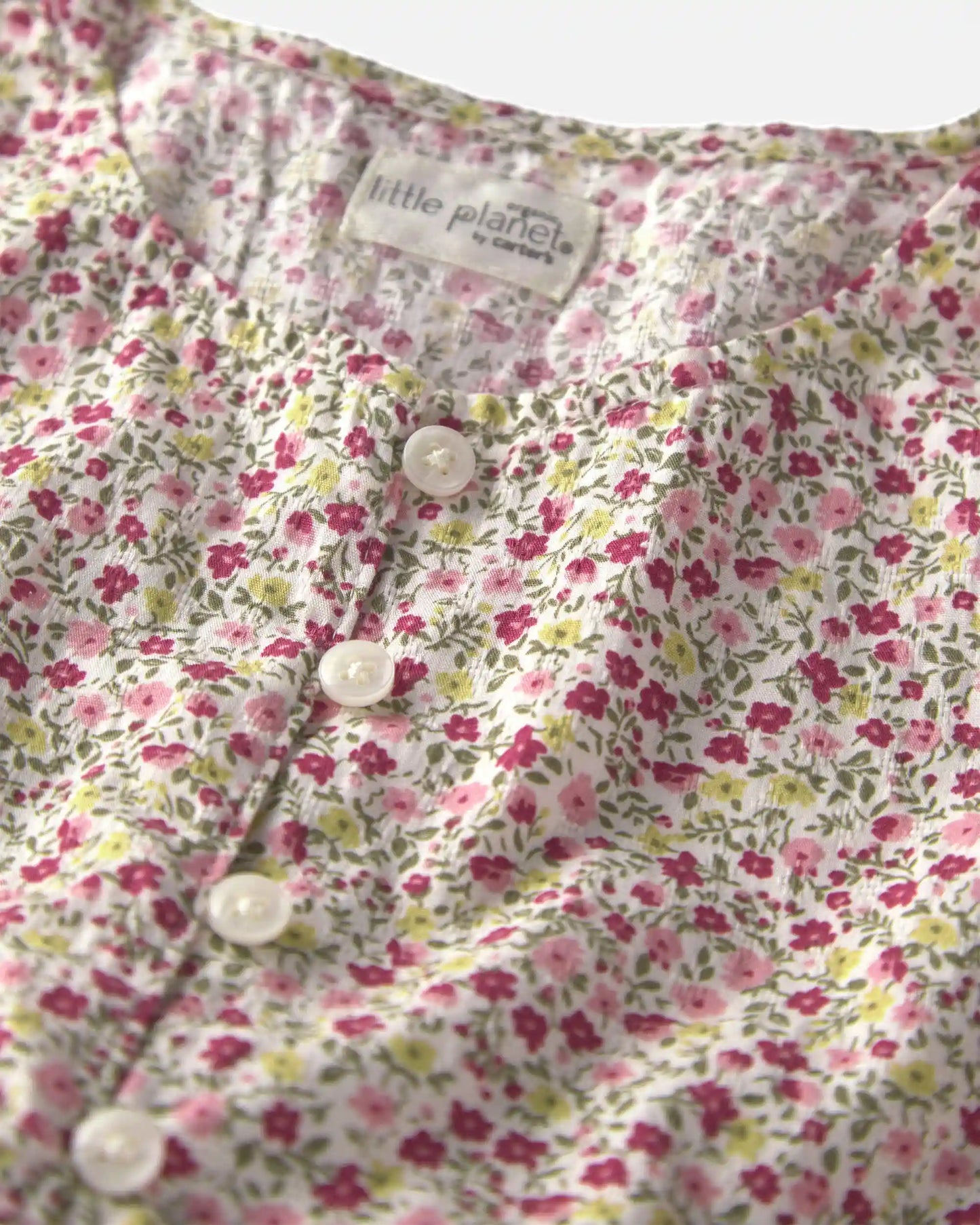 Girls Organic Cotton Dobby Dress in Floral
